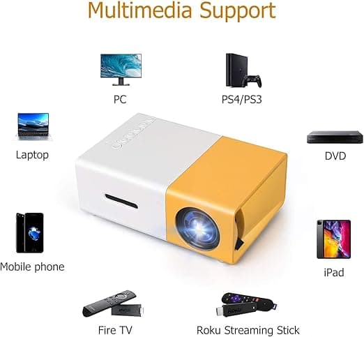 V88R 400 Lumens Full HD Native 1080P Led Projector,Short Throw, Remote, 20-60 In