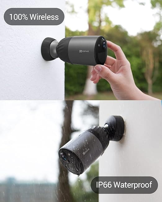 كاميرا مراقبة لاسلكية ازفيز اي لايف 1080P CCTV خارجية بعمر بطارية 210 يوم تخزين