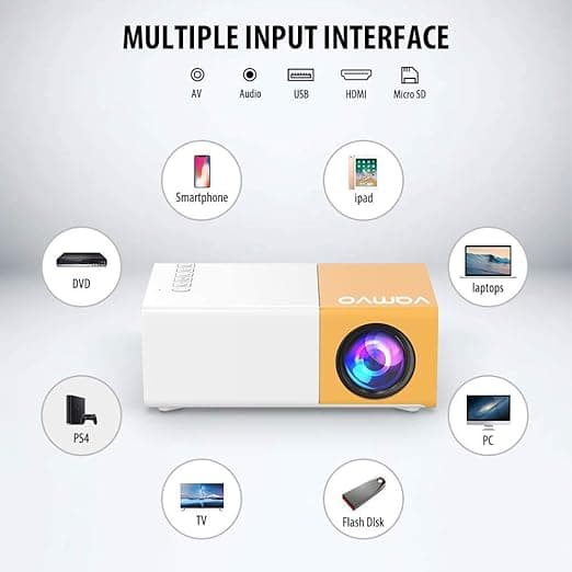 AMERTEER Mini Projector, YG300 Portable Projector for Kids Gift, Outdoor Movie P