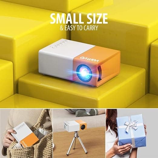 AMERTEER Mini Projector, YG300 Portable Projector for Kids Gift, Outdoor Movie P