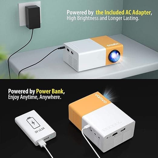 AMERTEER Mini Projector, YG300 Portable Projector for Kids Gift, Outdoor Movie P