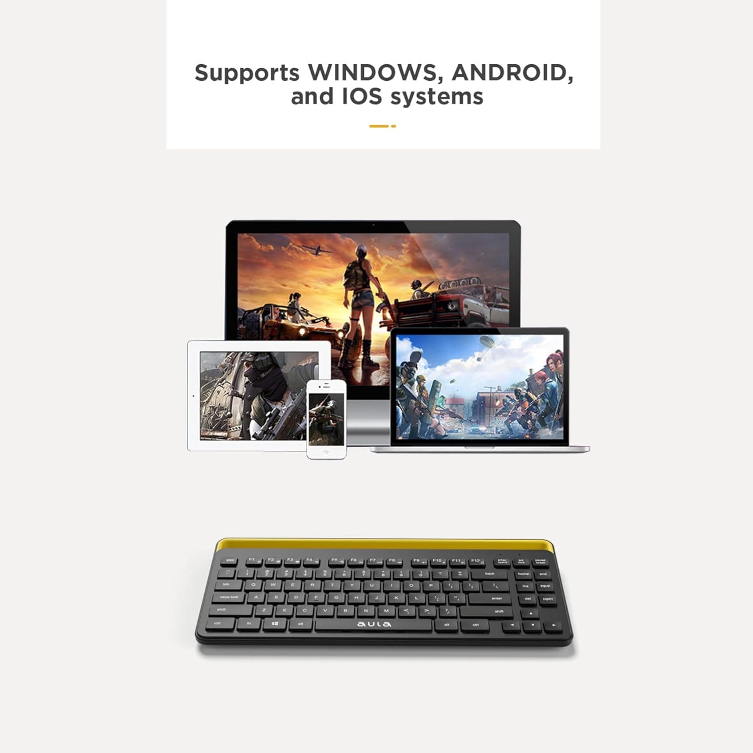AULA AWK310 Wireless Bluetooth Multi-Device Keyboard for Windows, Apple iOS Andr