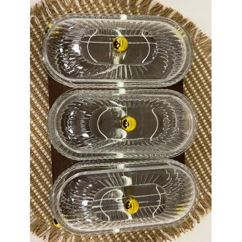 Elegant CANDY BOWLS Set with Acrylic Lids and Wooden Stand