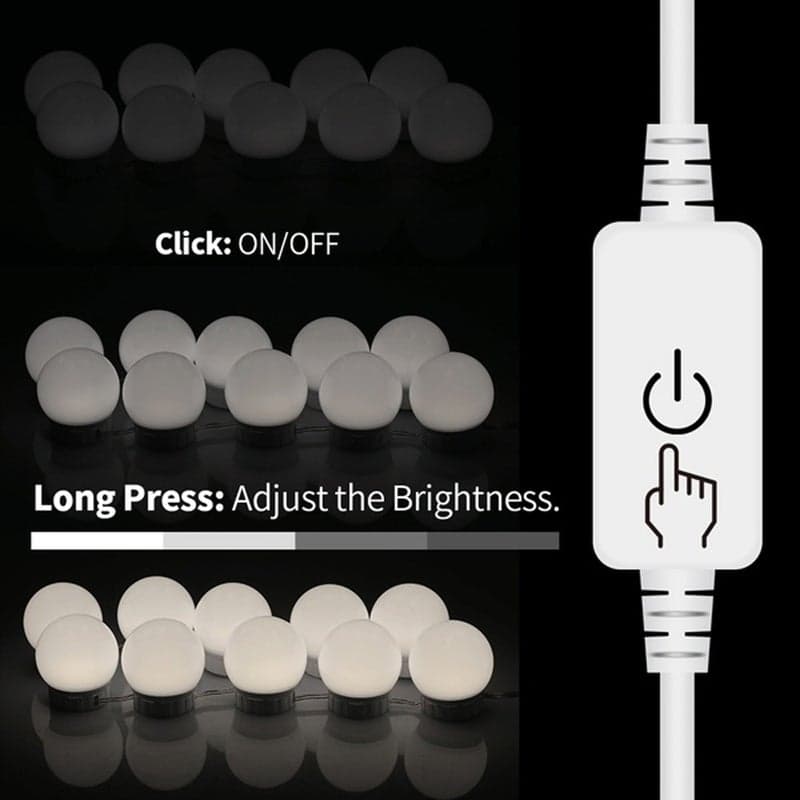LED Vanity Mirror Lights Kit with 6 Dimmable Light Bulbs White 26.007.0017.00cm