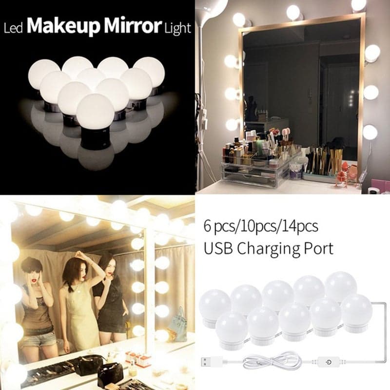 LED Vanity Mirror Lights Kit with 6 Dimmable Light Bulbs White 26.007.0017.00cm