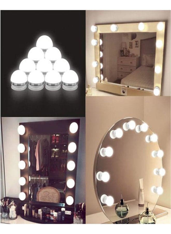 LED Vanity Mirror Lights Hollywood Style Makeup Mirror Bulbs White 8/2x5/9x2/7in