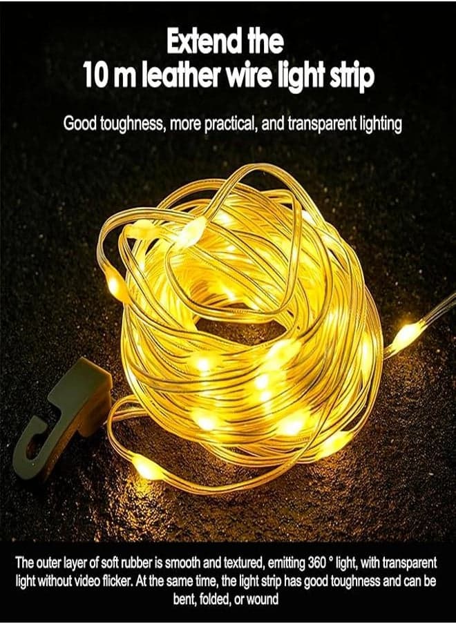 Camping Light String with Collapsible Fairy Light Reel 26.8ft, Rechargeable Ca
