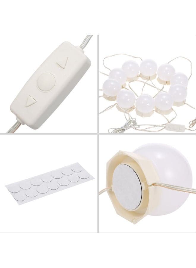 10 LED Vanity Mirror Lights Kit White 45x45x51mm