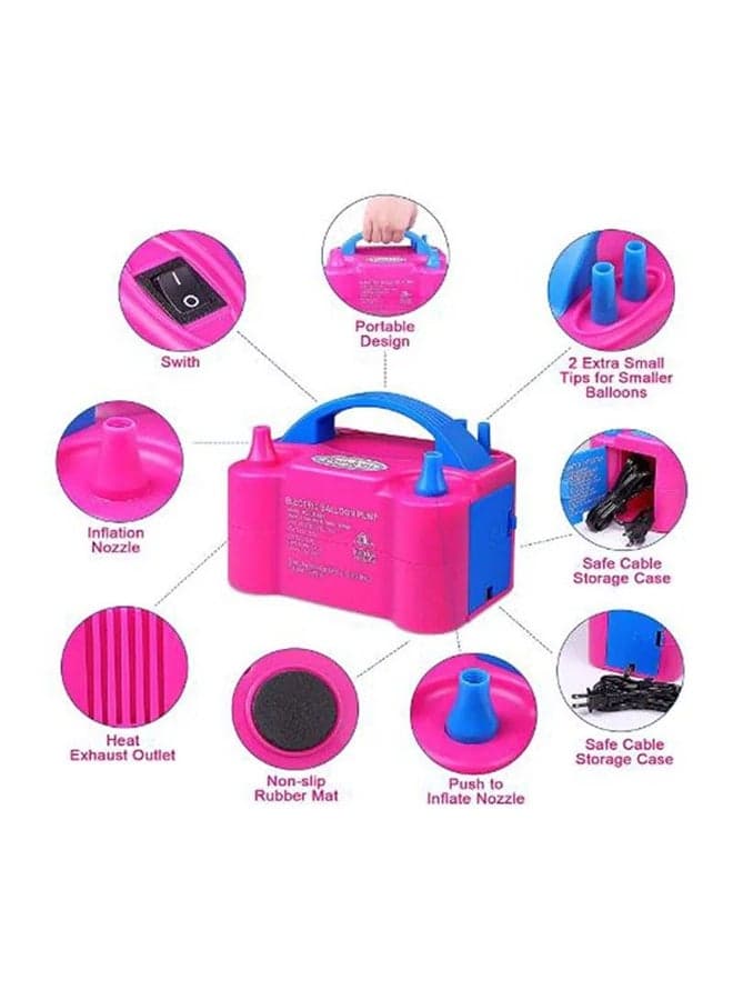 600 W Electric High Power Two Nozzle Air Blower Balloon Inflator Pump Fast Porta