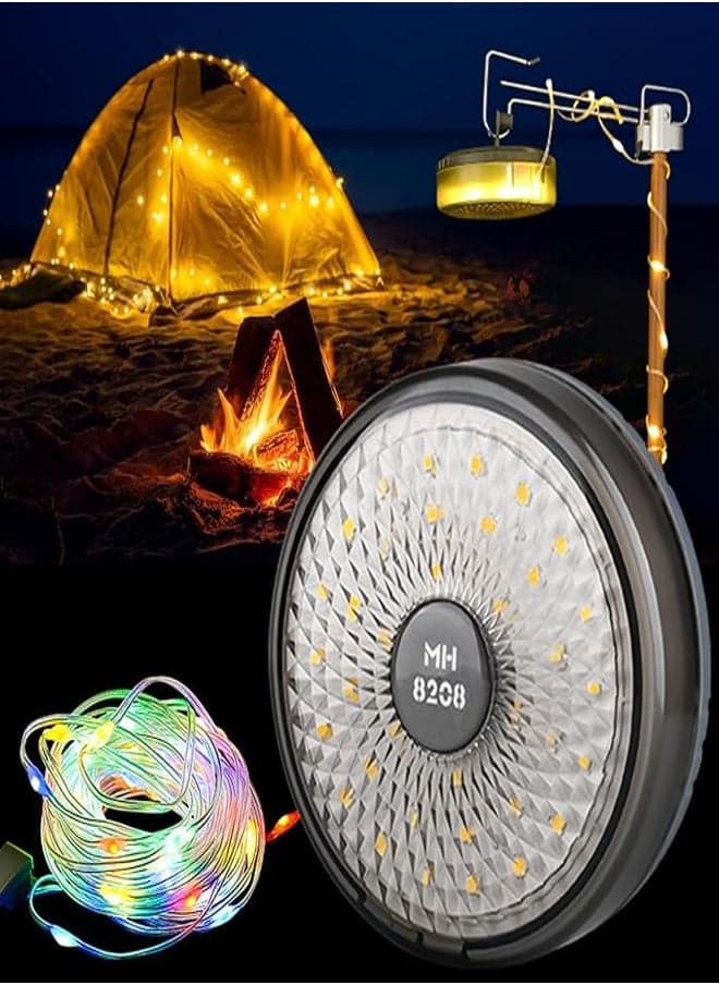 LED String Lights, USB Rechargeable Camping Lantern, 2 in 1 Portable Outdoor Lig
