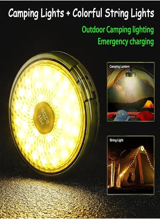 LED String Lights, USB Rechargeable Camping Lantern, 2 in 1 Portable Outdoor Lig