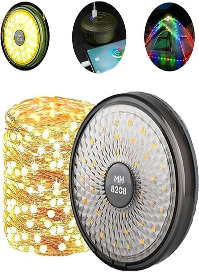 LED String Lights, USB Rechargeable Camping Lantern, 2 in 1 Portable Outdoor Lig