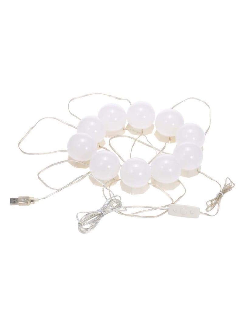 10-Piece Vanity Mirror LED Light Kit White 5meter