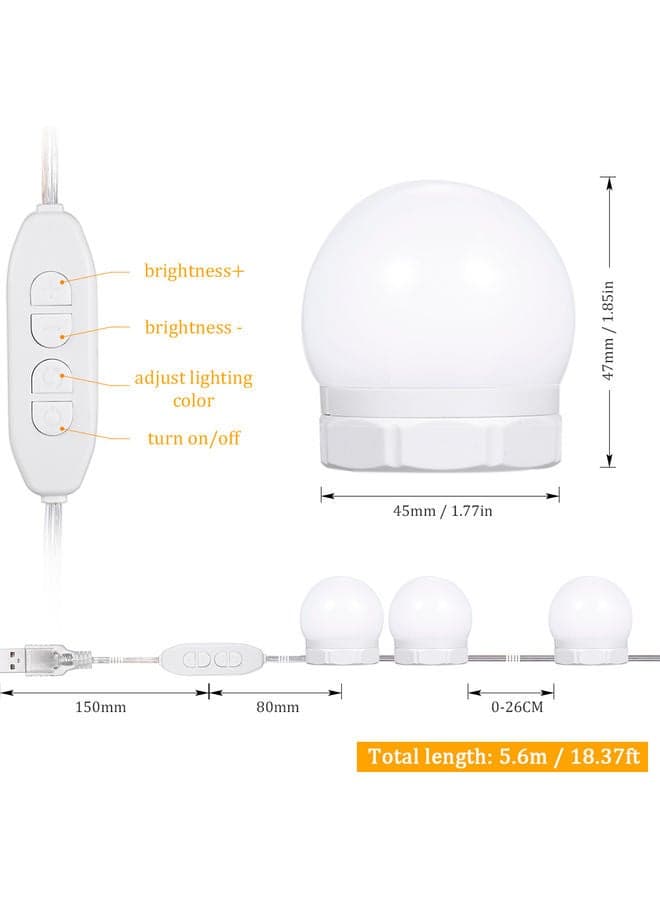 Tomshine Vanity Mirror Fill Lights White 20.5x6x14.2cm