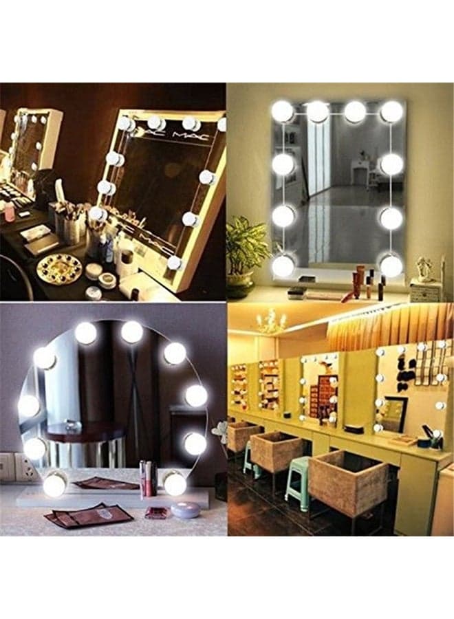 10-Piece Make Up Mirror Lights Set White 20x5.60x14cm