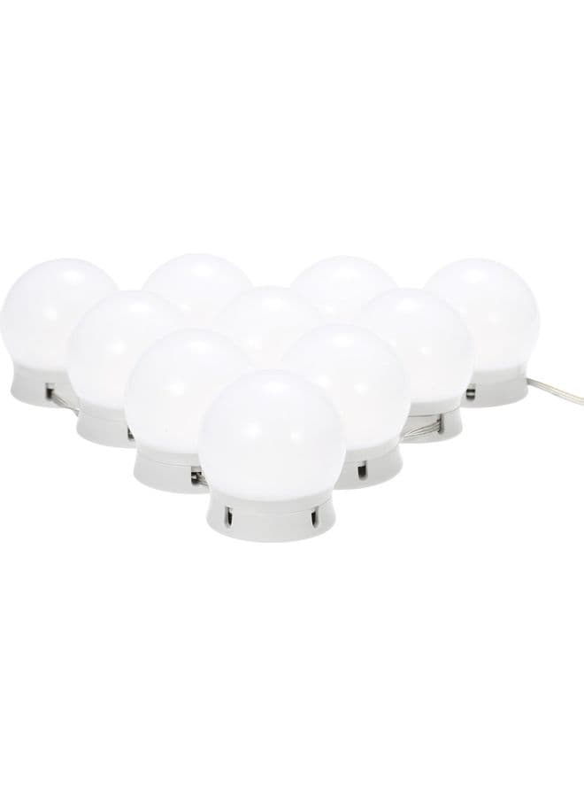 10-Piece LED Vanity Dimmable Mirror Light Kit White 20x14x5.7cm