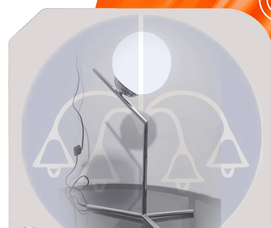 Corner table lamp - shiny silver - code369