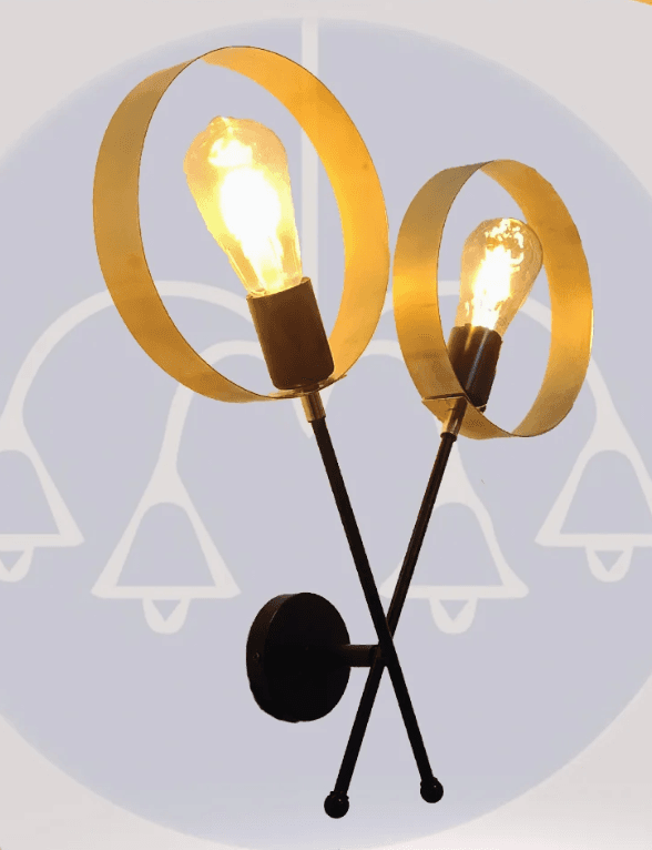 Double flame wall lamp blackgold code272