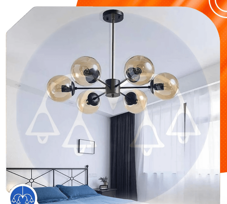 Barrel chandelier six arm -Black code192