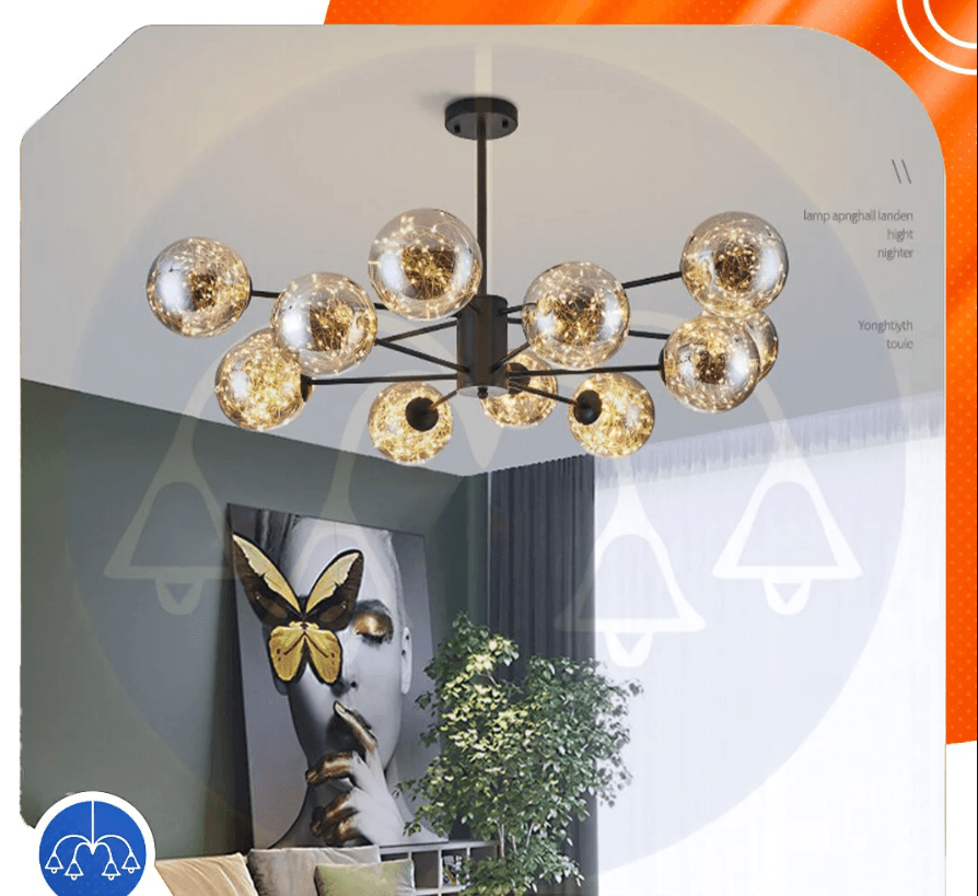 Led barrel chandelie- Black /code297