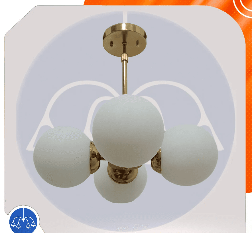 Chandelier Shams 4-Gold Shiny Code307