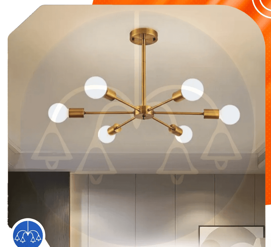 chandelier 6 shield shiny gold castibles code379