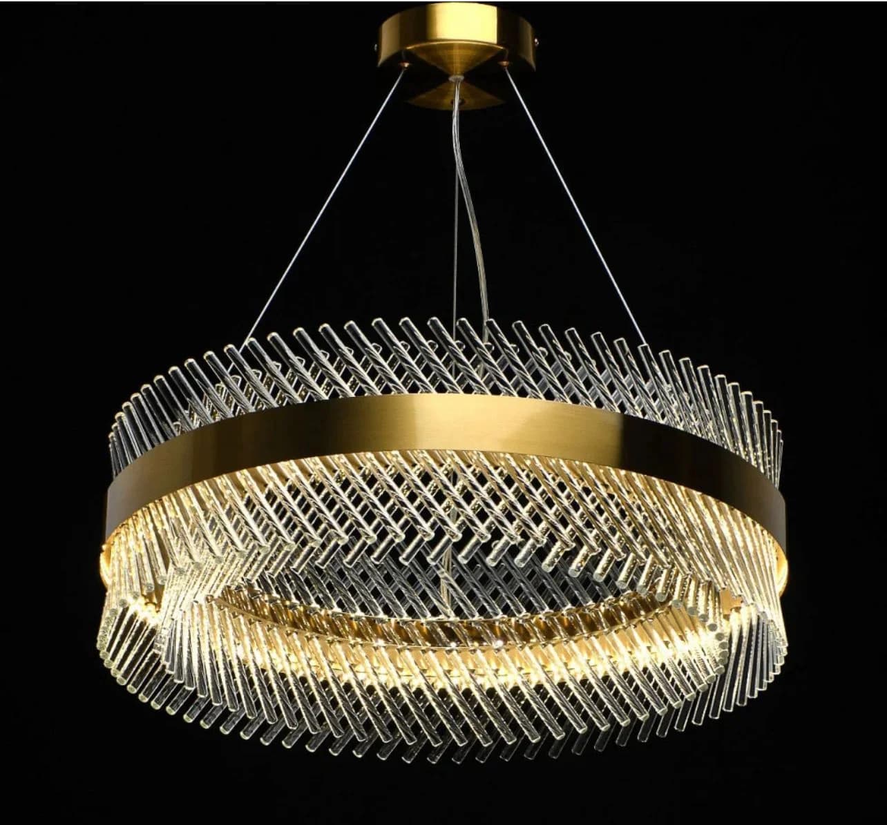 Round ceiling lamp with crystal stem code 335