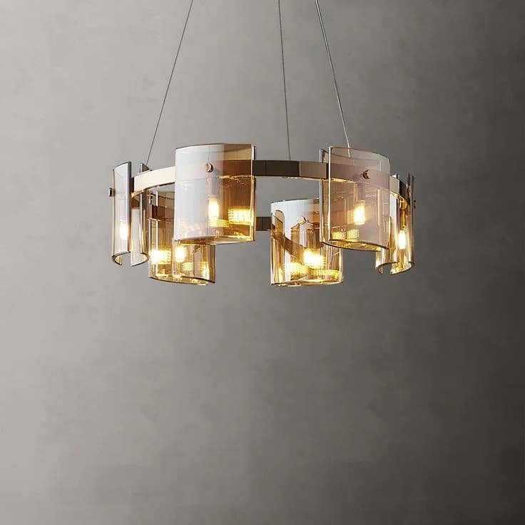 Golden circular Pyrex ceiling lamp code135