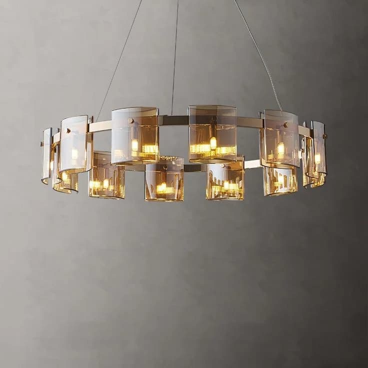Golden circular Pyrex ceiling lamp code135