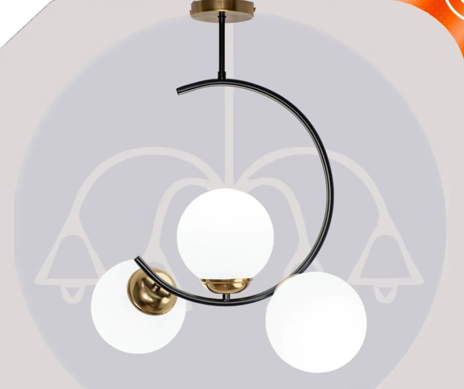 3 Club Crescent Pendant - BlackGold - code397