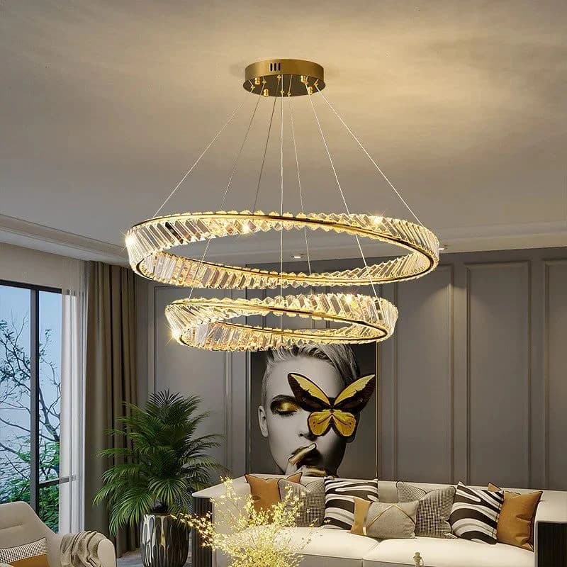 Double Crystal Wave Chandelier code006