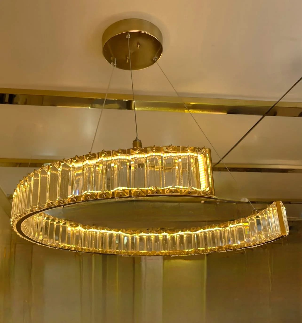 Semi-circular crystal chandelier code 647
