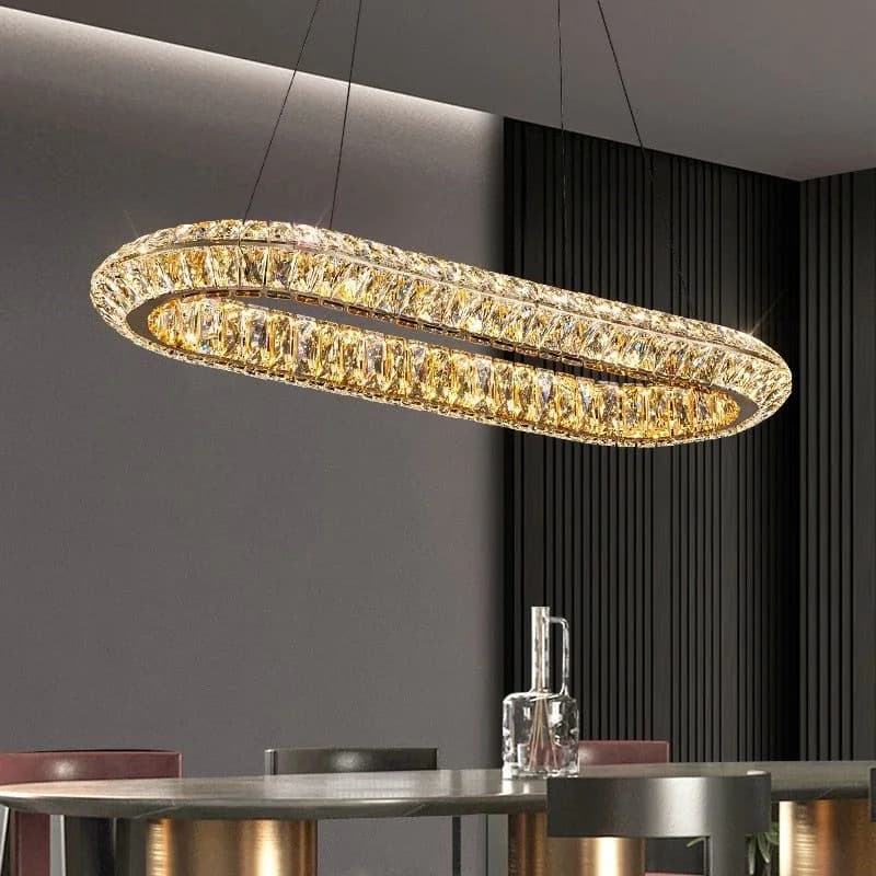 Oval stainless steel chandelier Code 348