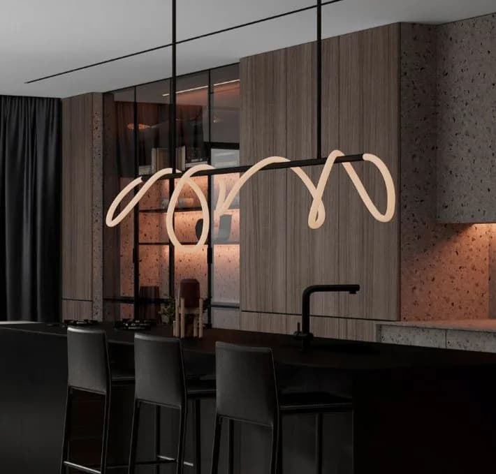 Track chandelier - black code 679