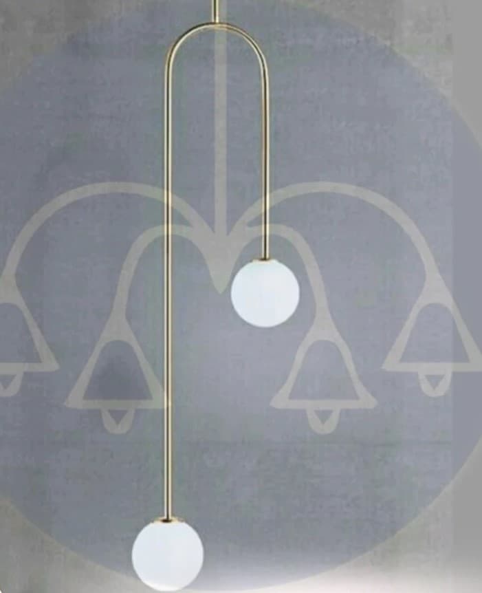 Double pendant 100 cm - shiny gold - code 371