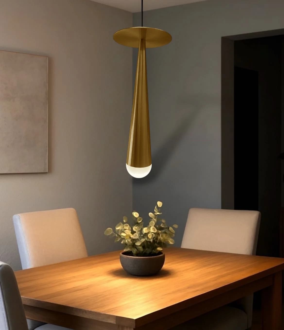 Gold cylinder LED pendant - code688