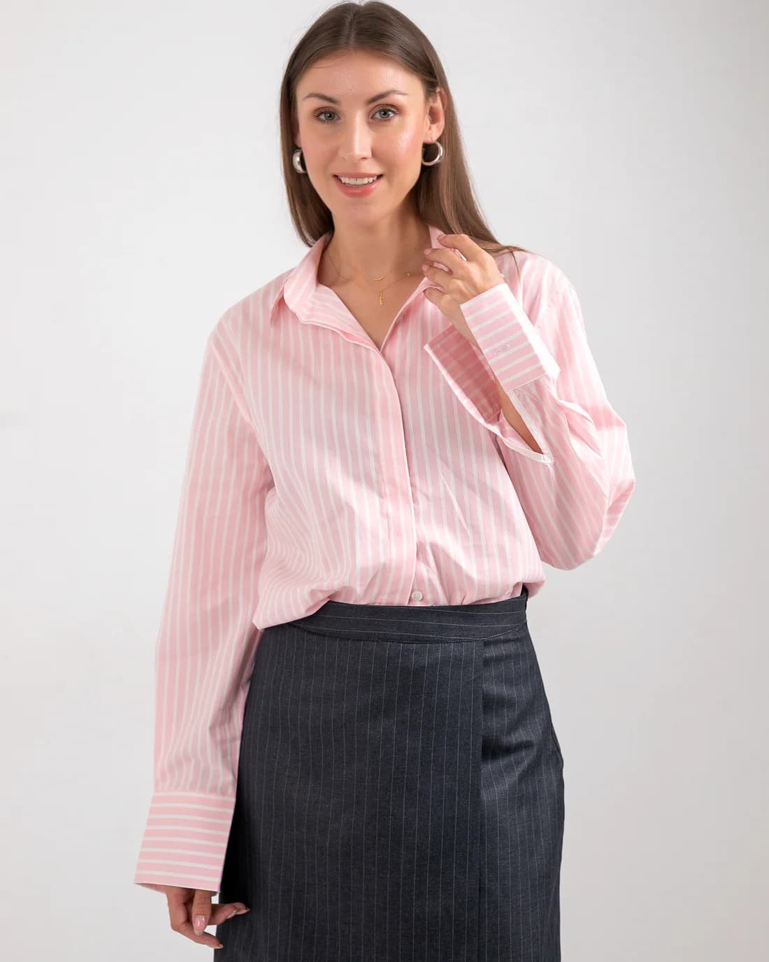 CLASSIC STRIPED PINK SHIRT