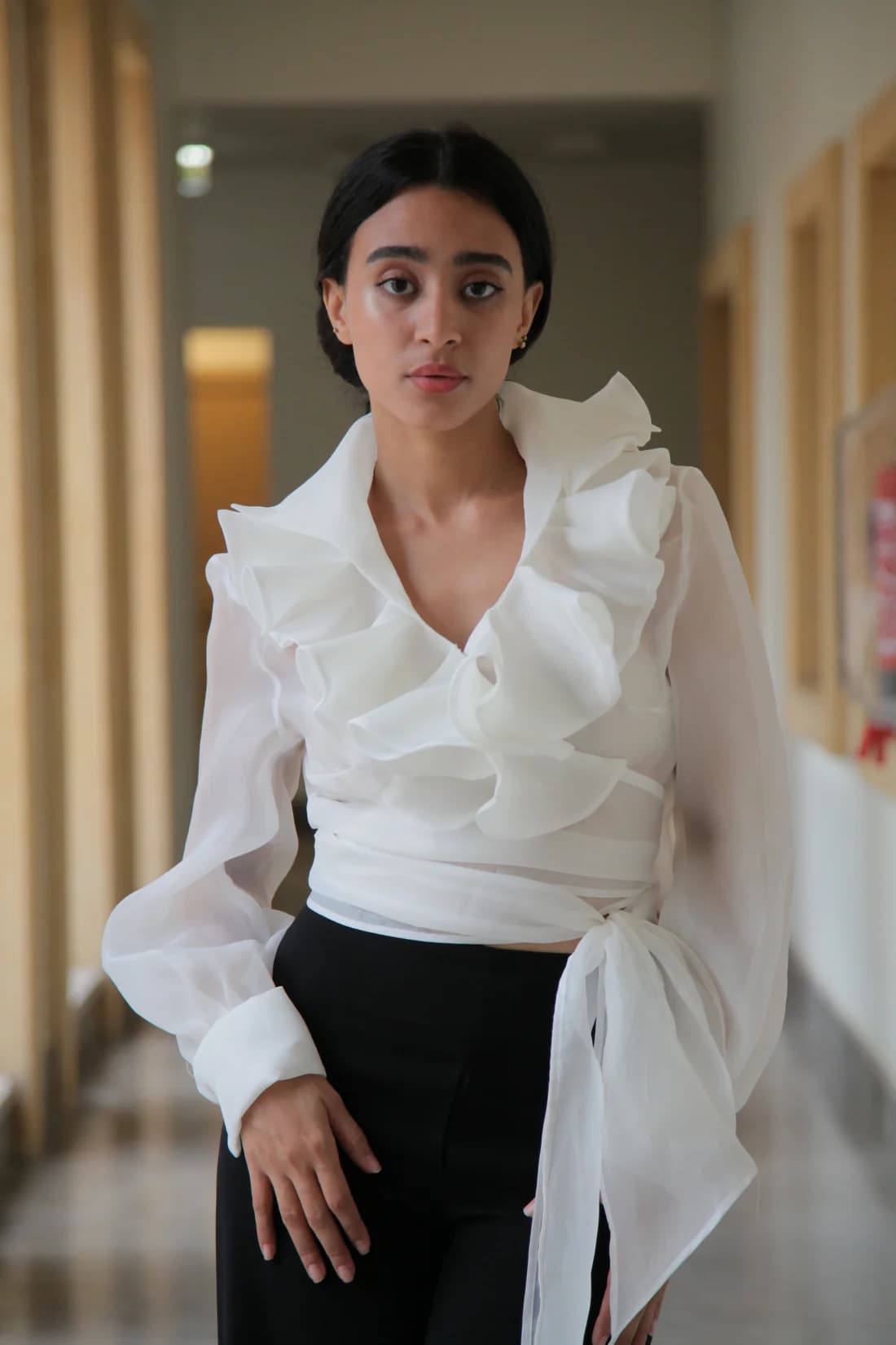 WHITE ORGANZA BLOUSE