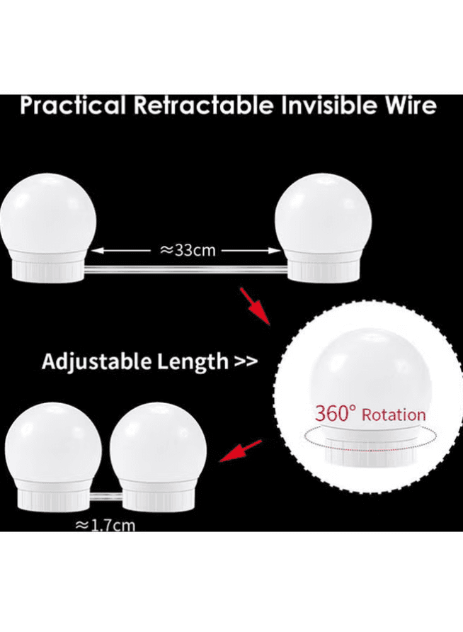 LED Vanity Mirror Lights Kit White 26.00 x 7.00 x 17.00cm