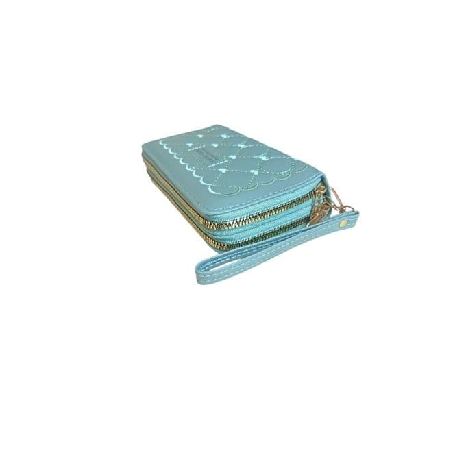 Very Elegant And Chic Womens Leather Wallet With 2 Zippers