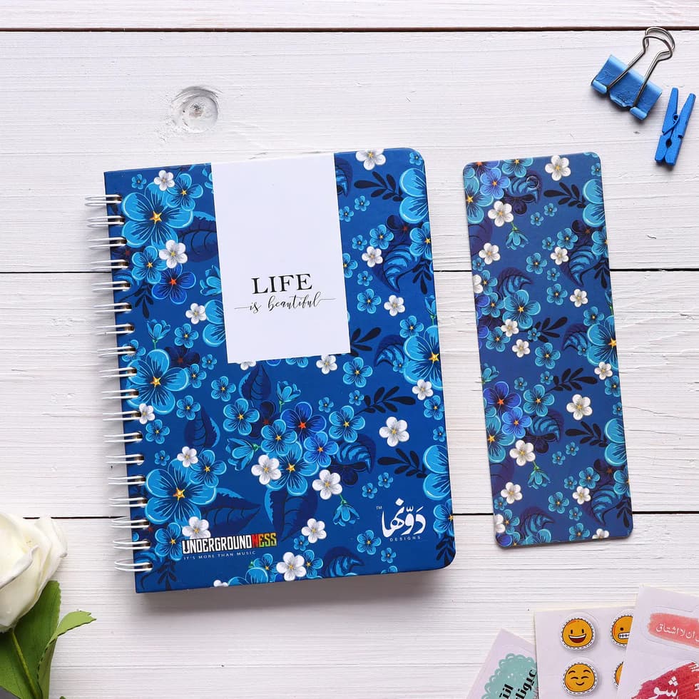 Blue Flowers Pocket Notebook