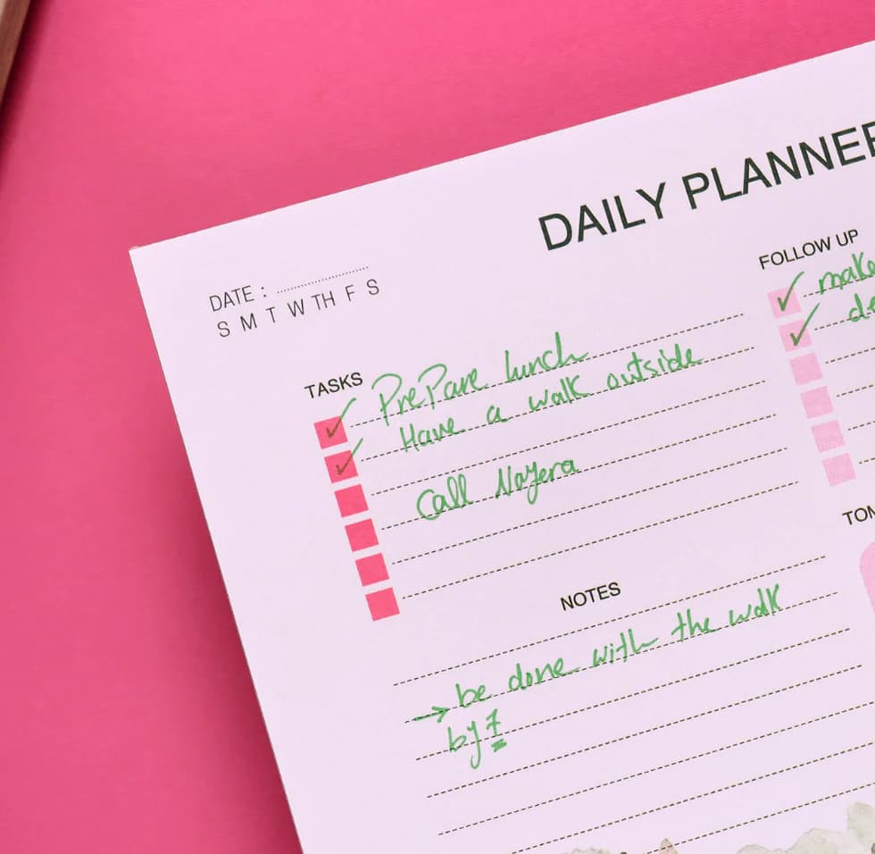 Floral - To-Do Pad English