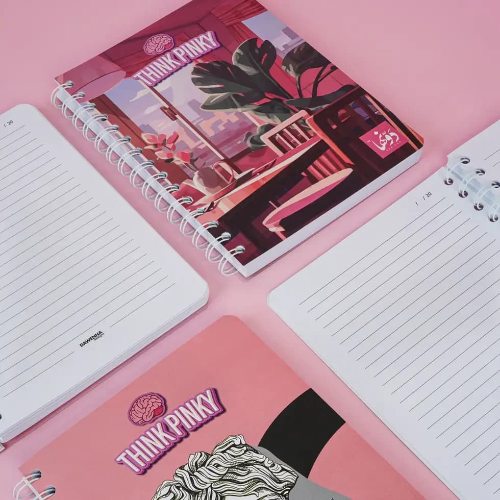 Pinky Cafe Vibes Safezone Notebook Wired/Hardvover