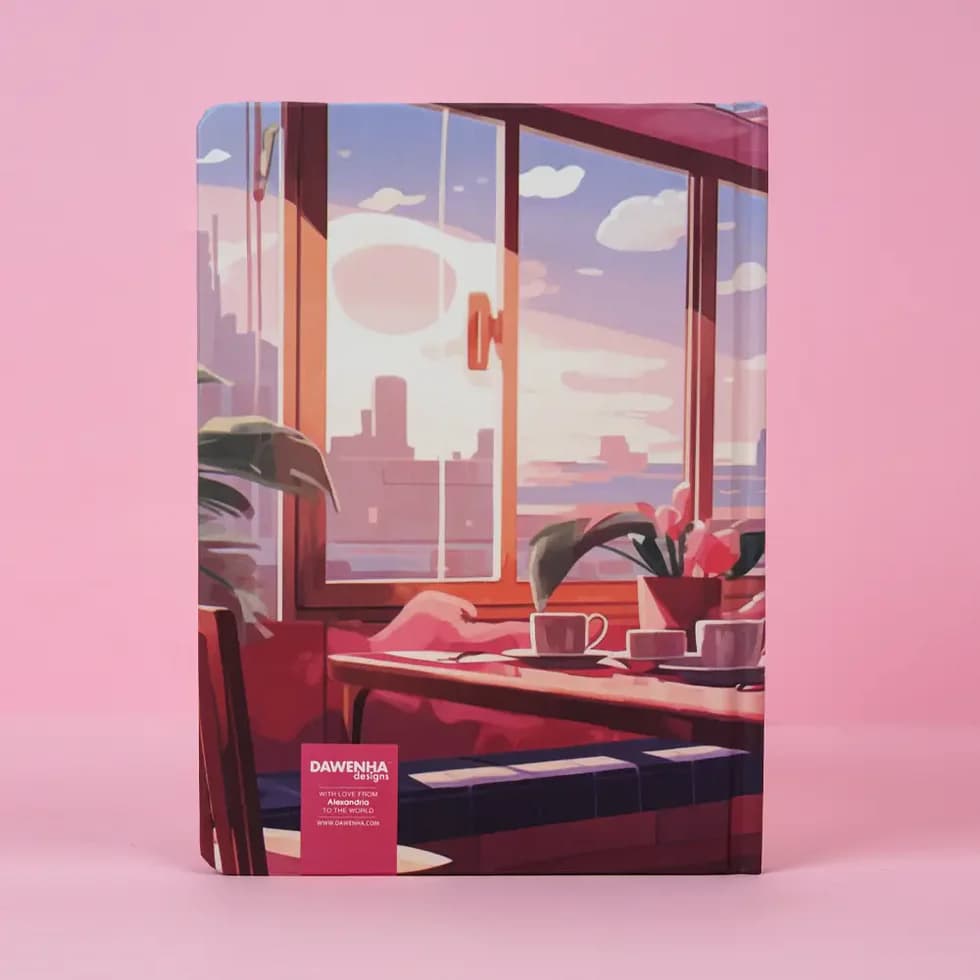 Pinky Cafe Vibes Safezone Notebook Wired/Hardvover