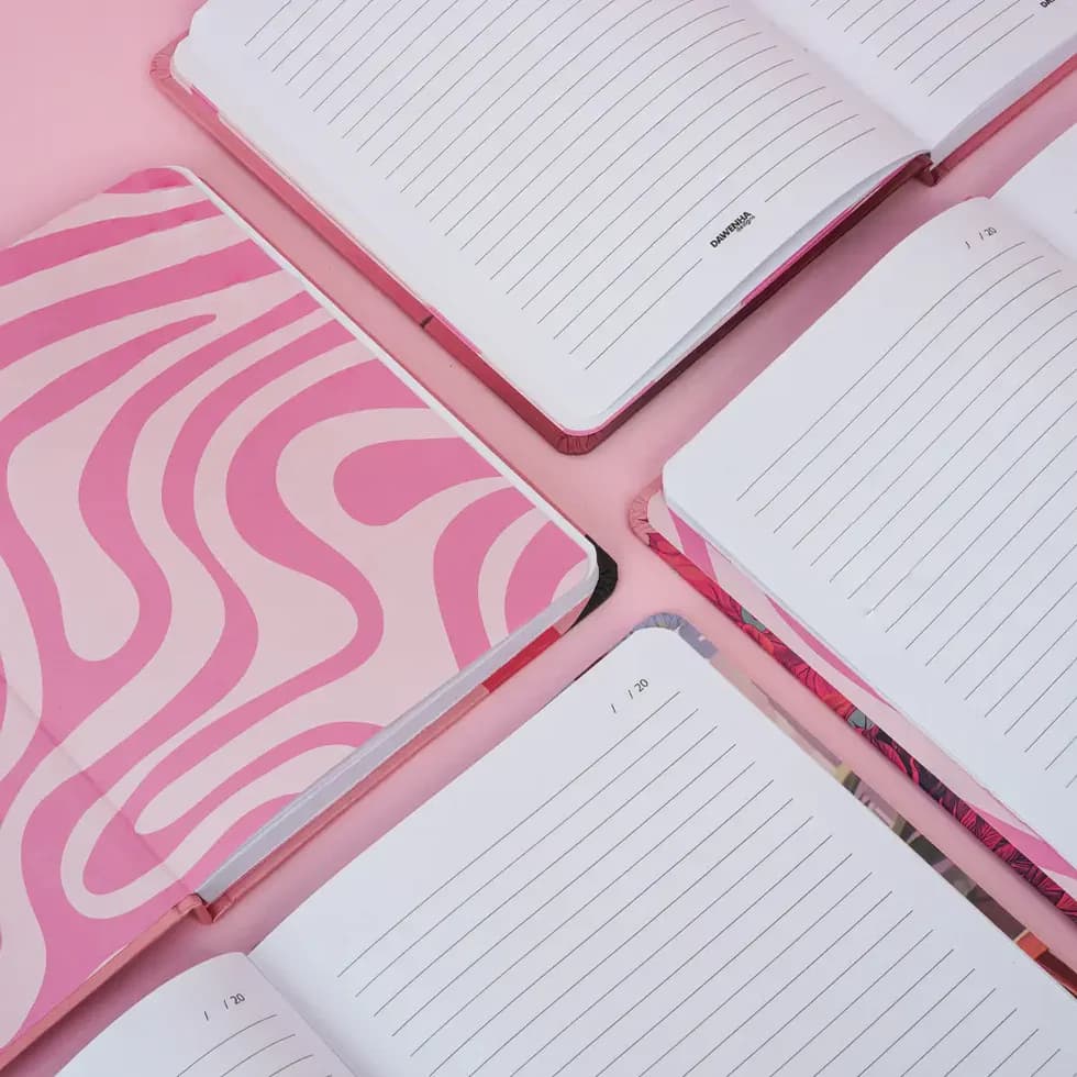 Pinky Cafe Vibes Safezone Notebook Wired/Hardvover