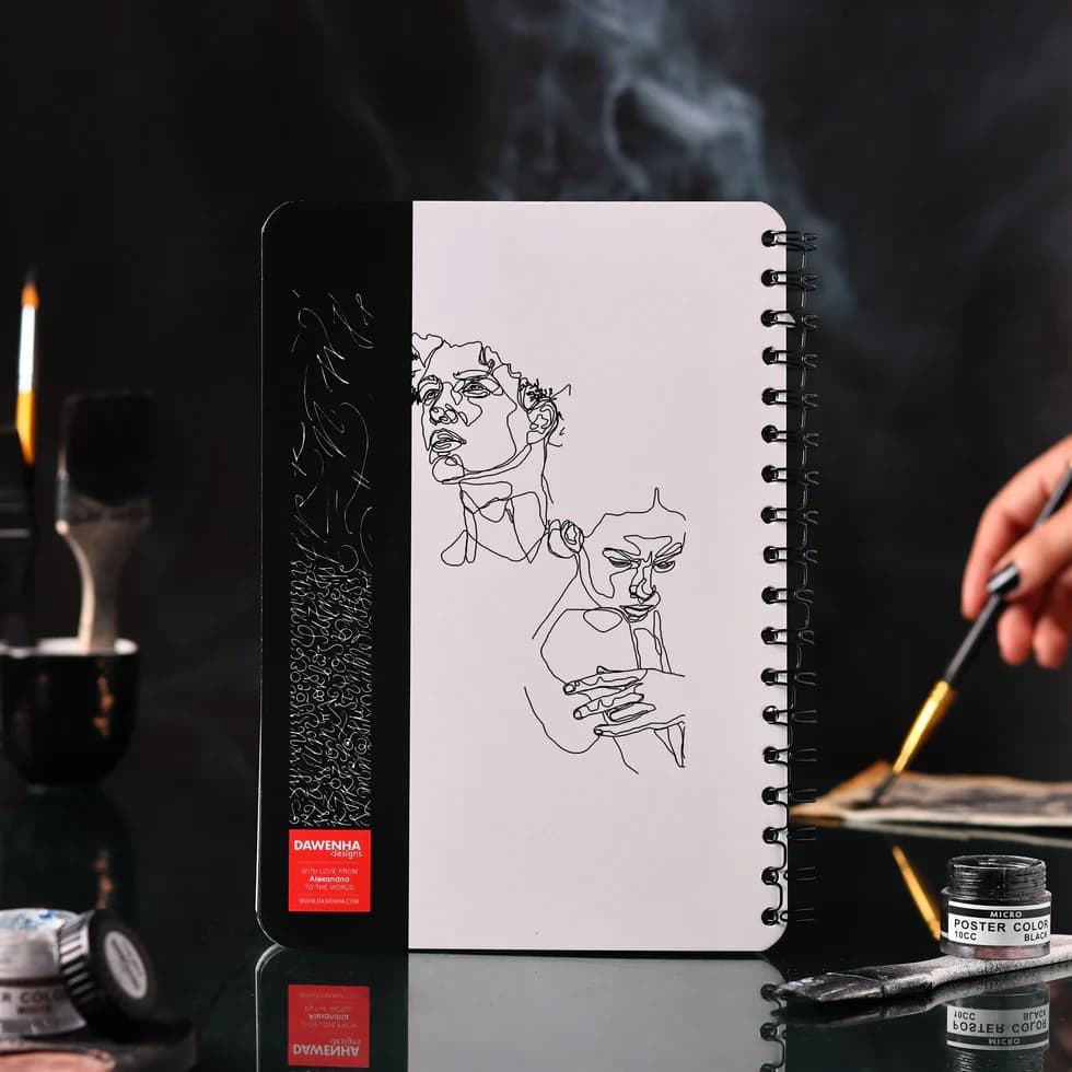 One Line Art B&W Sketchbook
