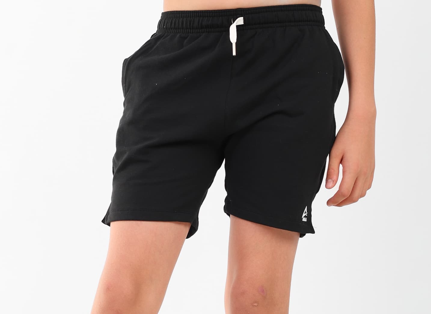 Boys Black Drawstring Shorts Soft Cotton Athletic Fit