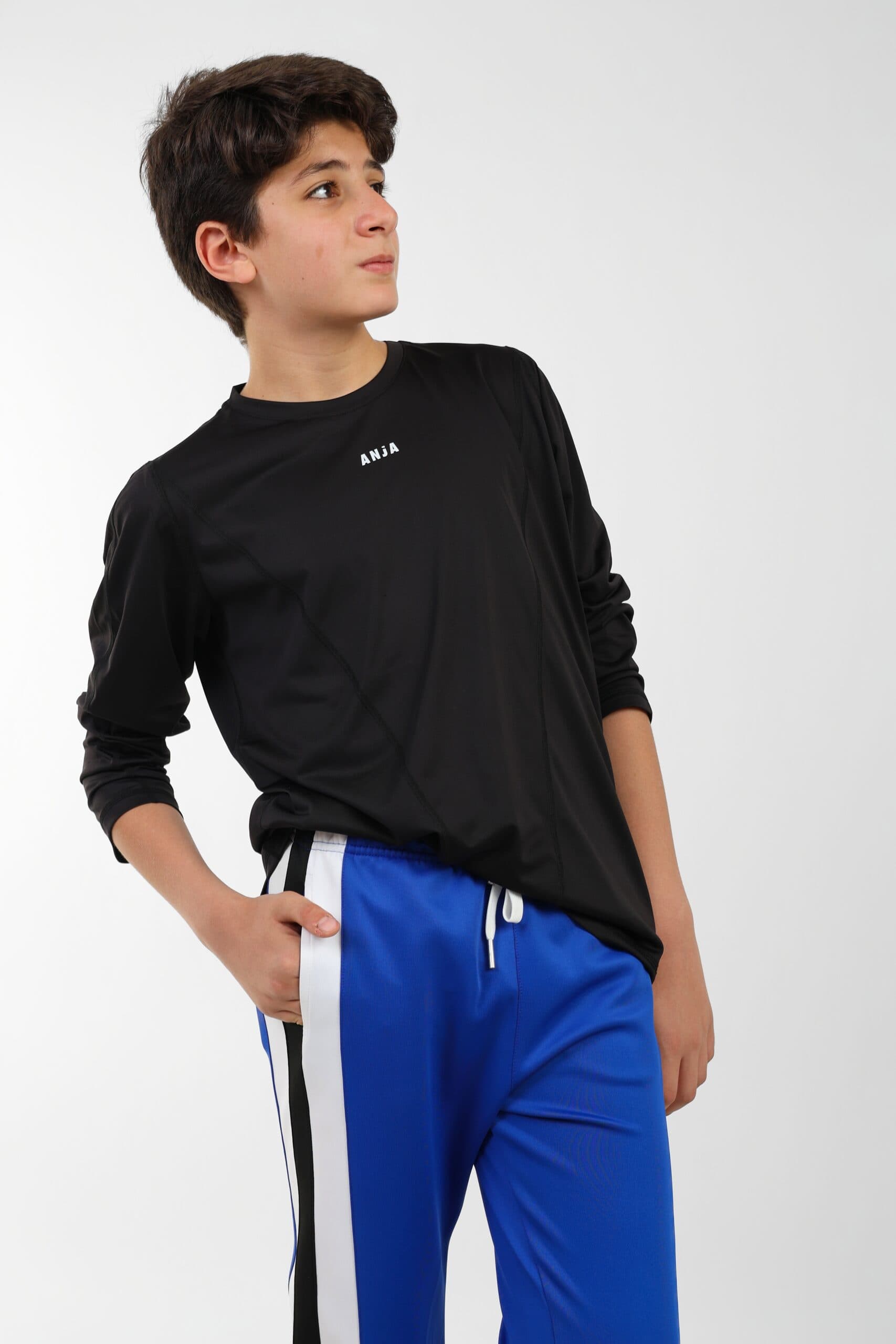 Boys Black Long Sleeve Basic T shirt