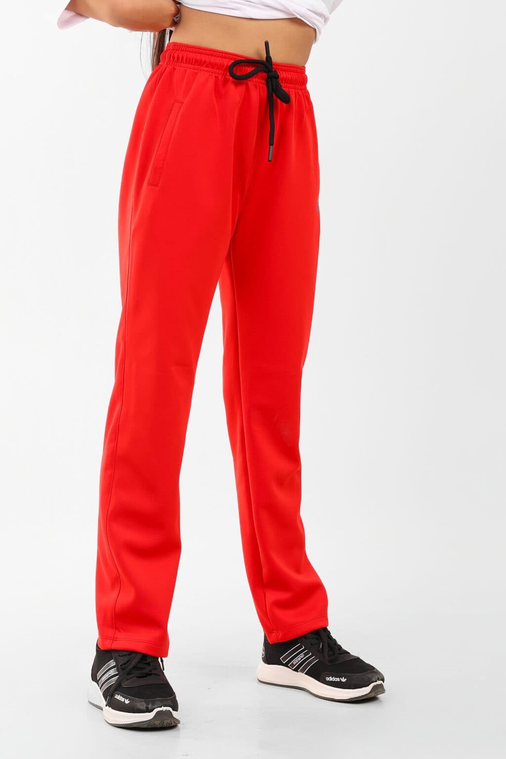 Boys Red Athletic Track Pants Drawstring Waist Sport Joggers