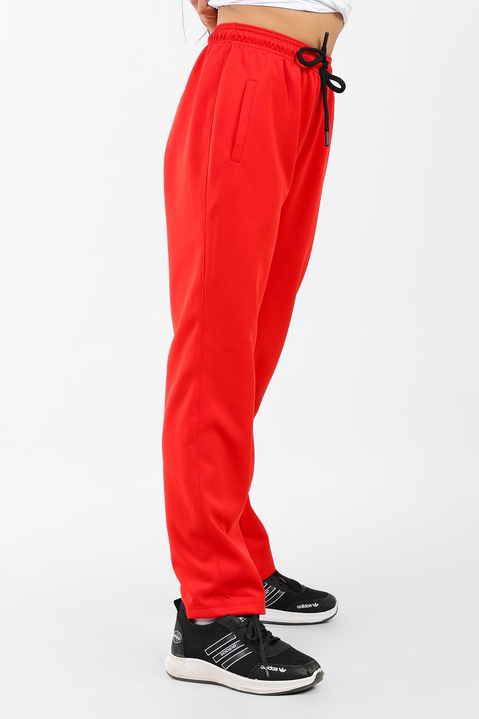 Boys Red Athletic Track Pants Drawstring Waist Sport Joggers